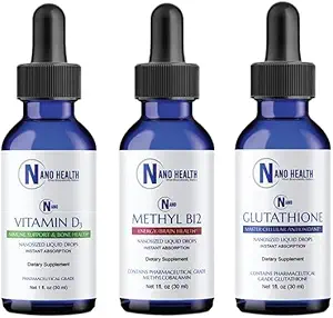 Nano EstiveWellness Bundle Combins 3 mavelenable Health Promoting Products: Nano Glutathione, Nano Metil B- 12 & Nano Vitamin D3