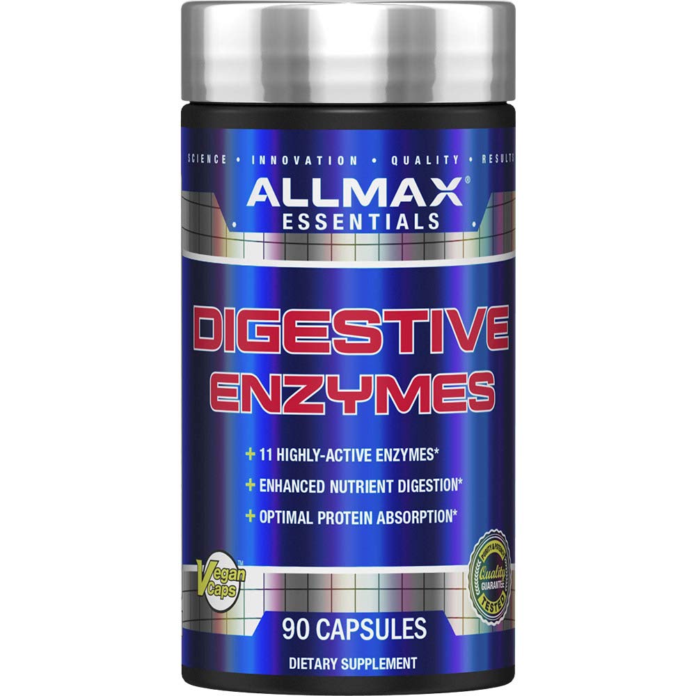 ALLMAX Digetical ENZYMES - 90 Capsules - Pendukung Penyelundupan Nutrisi & Optimal Protein Absorpsi - dengan 11 Enzymes Sangat Aktif - 90 Hamba