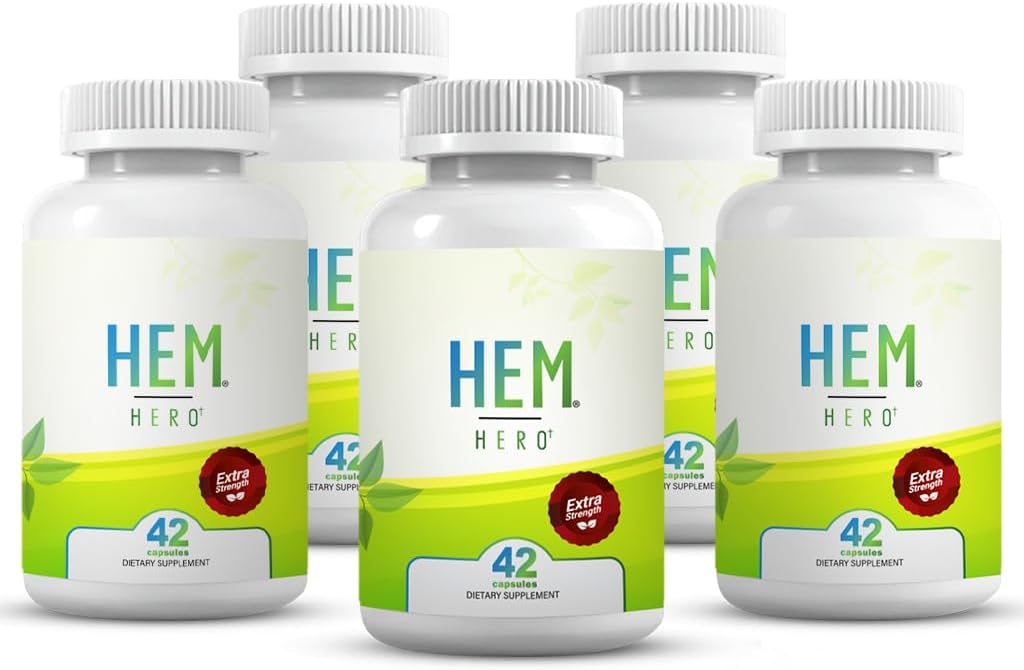 Hem Hero ® Extra Strembehoid Treatment - Reduce Swelling, Soothe Itching & Irritation - 42 Capsules - (5- Pack)
