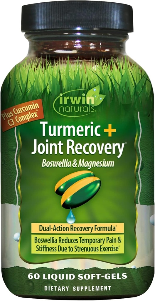 Turmeric After Sport by Irwin turnals, with Boswellia & Magnesium, Powerful Postout Recovery, 60 Liquid Soft- Gels