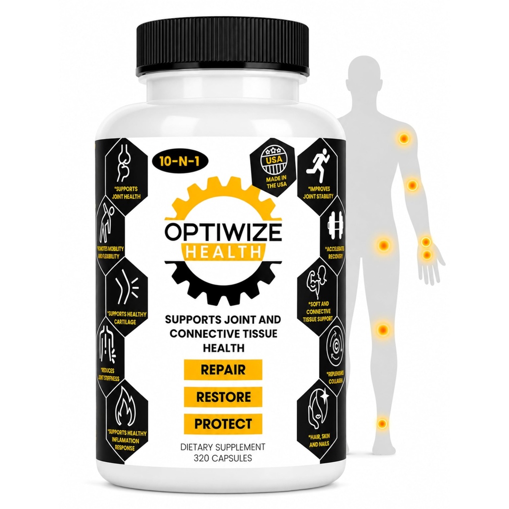 10-in-1 Joint Dukung Hydrolyzed Collagen, MSM, Acid Hyaluronic, Glucosamin, Chondroitin & More- Targee Gabungan Ketidaknyamanan, Peningkatan Mobilitas & Flexibilitas 320 Caps untuk Pria & Perempuan Dibuat di Amerika Serikat