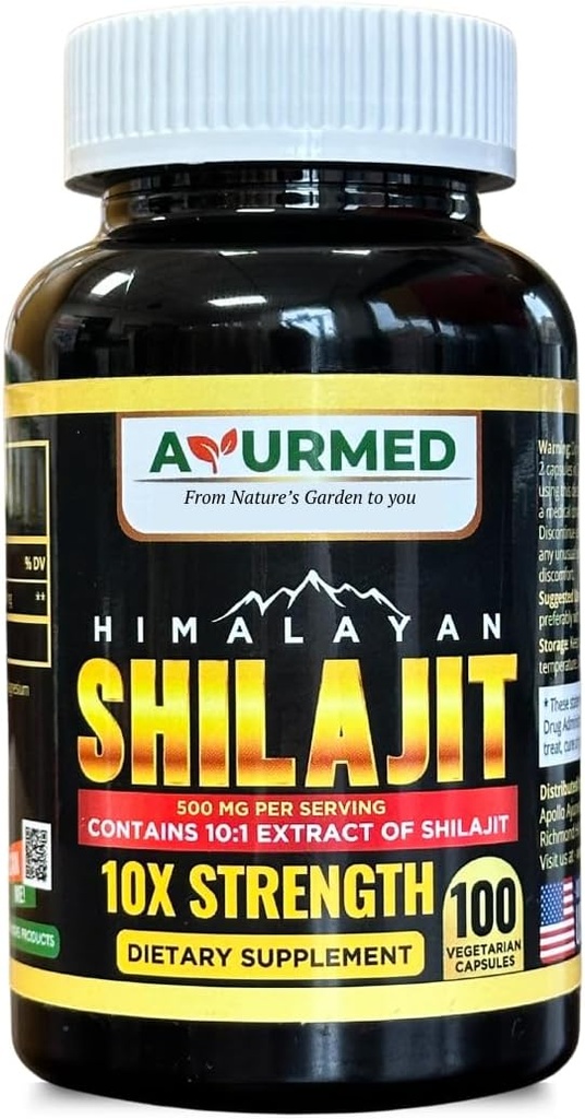 Murni Himalaya Organik Shilajit Capsules (Shilajeet) untuk Pria dan Perempuan - 5000 mg Equilivalen - Natural Energy & Stamina Booster - 100 Veg Capsules 124; Dibuat di USA - Fulvic Mineral Suplemen