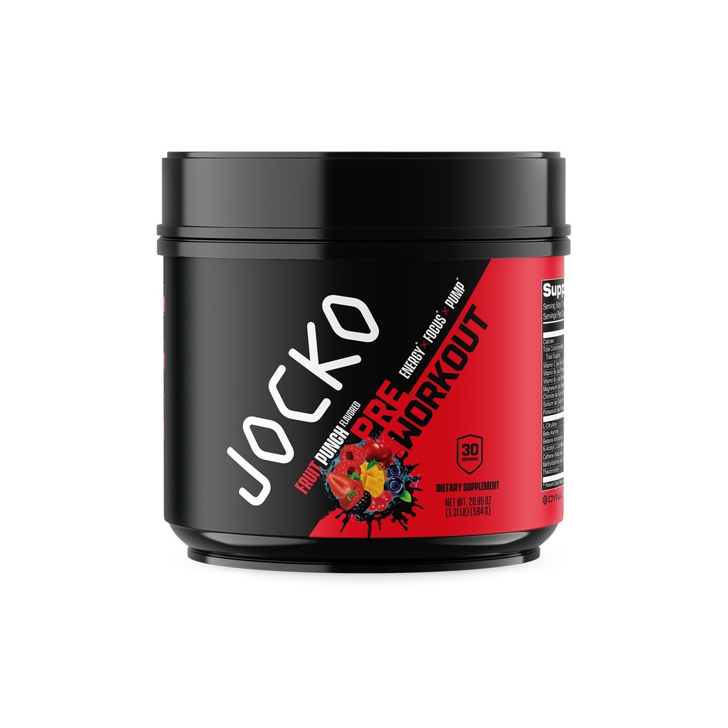 Jocko Fel Pra Workout for Men & Women - High Stim Low Sugar Blend with Beta Alanine + L-Citrulline, Dukung Muscle Pompa, Energi, & Recovery, 200mg of Caffeine Fruit Punch, 30 Servings 1.31lbs (594 G)
