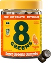 8greens Fiber Super Greens Gummies 126; Fiber, Gut Health, Metabolisme. Kesehatan Digetical, Boost Immune System & Digetical Health with 8 Real Greens - Non-GMO Formula, Gummy, Tangerine Flavor, 50 Count