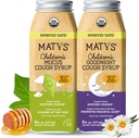 Matys Organic Kids Cough Syroup Musus & Nighttime Value for Children 1 Year + Up, Sootful Allone Cough and Mucus Relief w / Zinc & Organic Ivy Leaf, Melonulin & Dye Free, 2 Pack, 6 Fl Oz
