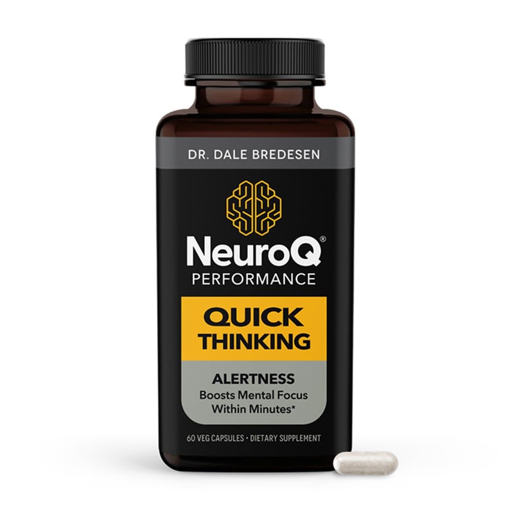 LifeSeasons NeuroQ - Quick Thinking Supplemen - Boosts Alertice + Support Mental Focus - L- Theanine Caffeine L- Tyrosine & Beta- Alanine (60 Capsules)