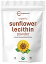 Mikro Ingredians Organic Sunflower Lecithin Powder, 1 Pound, Sustainable Farmed, Cold Pressing, Rich in Phoshatidyl Choline dan Protein, Making Liposal Vitamin C, Lactation Suplemen, Non-GMO