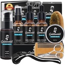 Beard Kit, Beard Grooming Kit w / Beard Wash / Shamper, 2 Pack Beard Oil, Beard Balm, Beard Wash, Brush, Comb, Scissor, Simpan Bag, E- Book, Beard Care & Trimming Kit