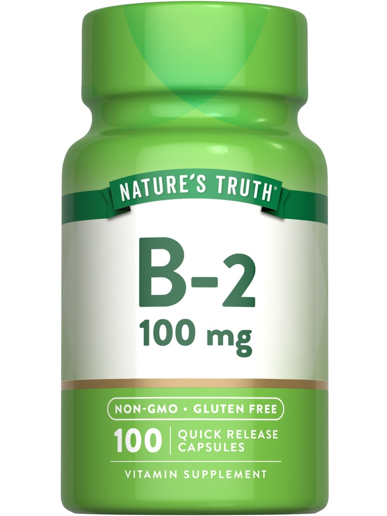 Nature 's Truth B2 Vitamin 126; 100mg 124; 100 Capsules 124; Non-GMO & Gluten Free Supplemen 124; Ribovin