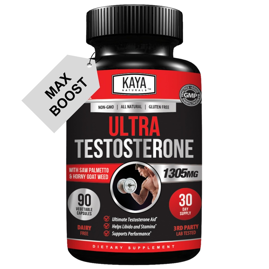 Kaya Query Ultra Testosteron Booster - Pria Testosteron dengan Tongkat Ali, Horny Goat Weed, Tribulus - Suplemen Kerja Natural untuk Energi, Stamina, dan Kekuatan Booster - 90 Count