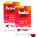 MegaRed Ultra Konsentrasi 750mg Omega- 3 Krill Oil Acid Acid Suffids dengan EPA / DHA, Antioksidant Astaxanthin, Tidak Ada Minyak Ikan Aftertaste Kesehatan Jantung, 80 Count Softgels (2 Pack)
