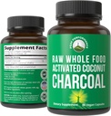 Peak Performance Activated Arang Vegan Capsules dari Wild Harowed Coconut Shells. Best Safe Arang Pill Supplemen untuk Detox, Gas Relief, Bloat.