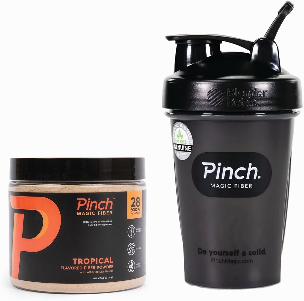 Pinch Magic Fiber & Shaker Combo 124; Prebiotic Fiber Suplement for Digetical Health, Keto, Vegan, Sugar-Free Alag4; Termasuk BPA-Free Shaker untuk Smooth Mixing & Travel 124; USA- Made 124; 28- Day Suply 124; 20 oz