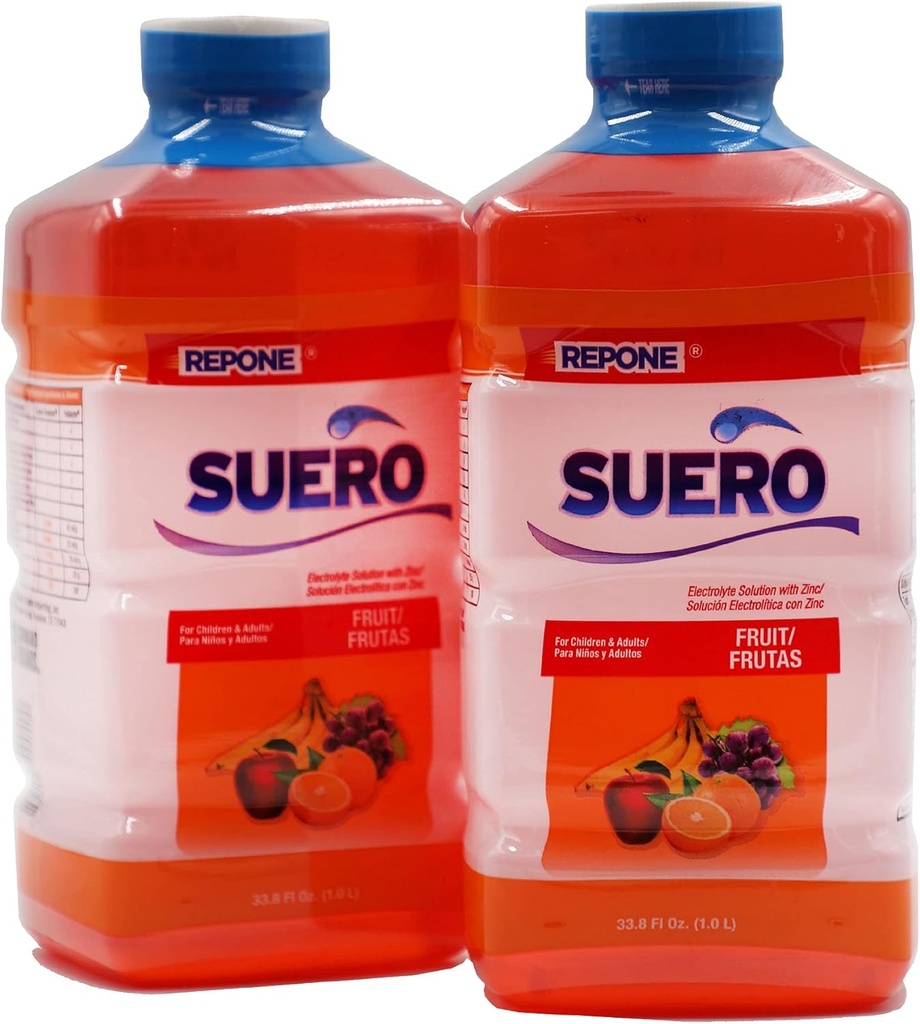 SUERO Electrolite Solution with Zinc, Rehydrates, Restores Mineers and Nutrients, Strawberry Flavor, 33.8 Fl Oz (Paket 2)
