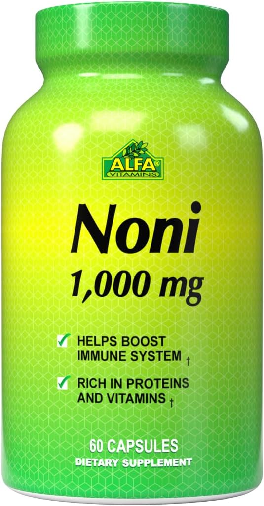 ALFA VTAMINS Noni 1000 Mg 60 Capsules - Tonic for Optimal Functioning of The Body - Antioksidant