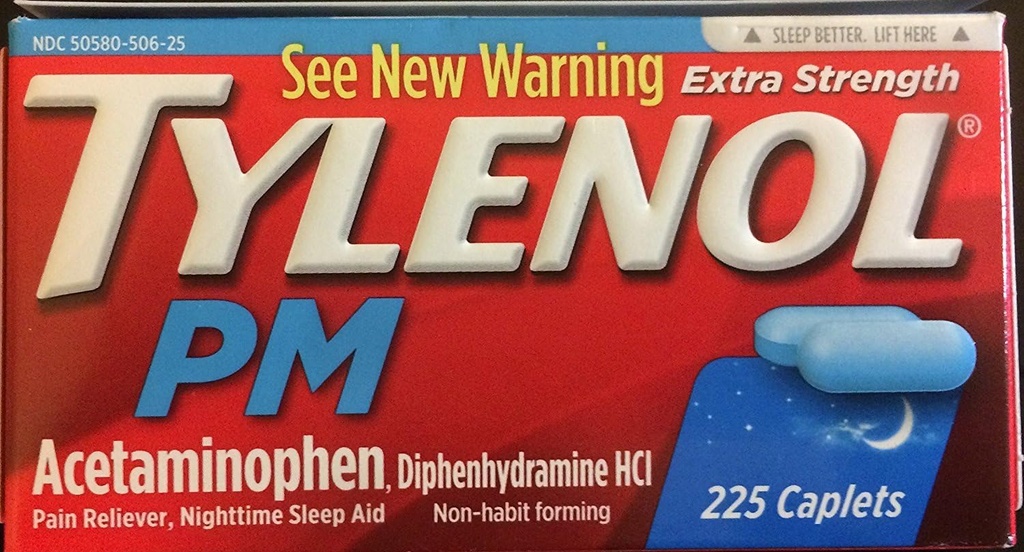 Tylenol PM Ekstra Kekuatan Caplet (225 ct.) (2 Pack)