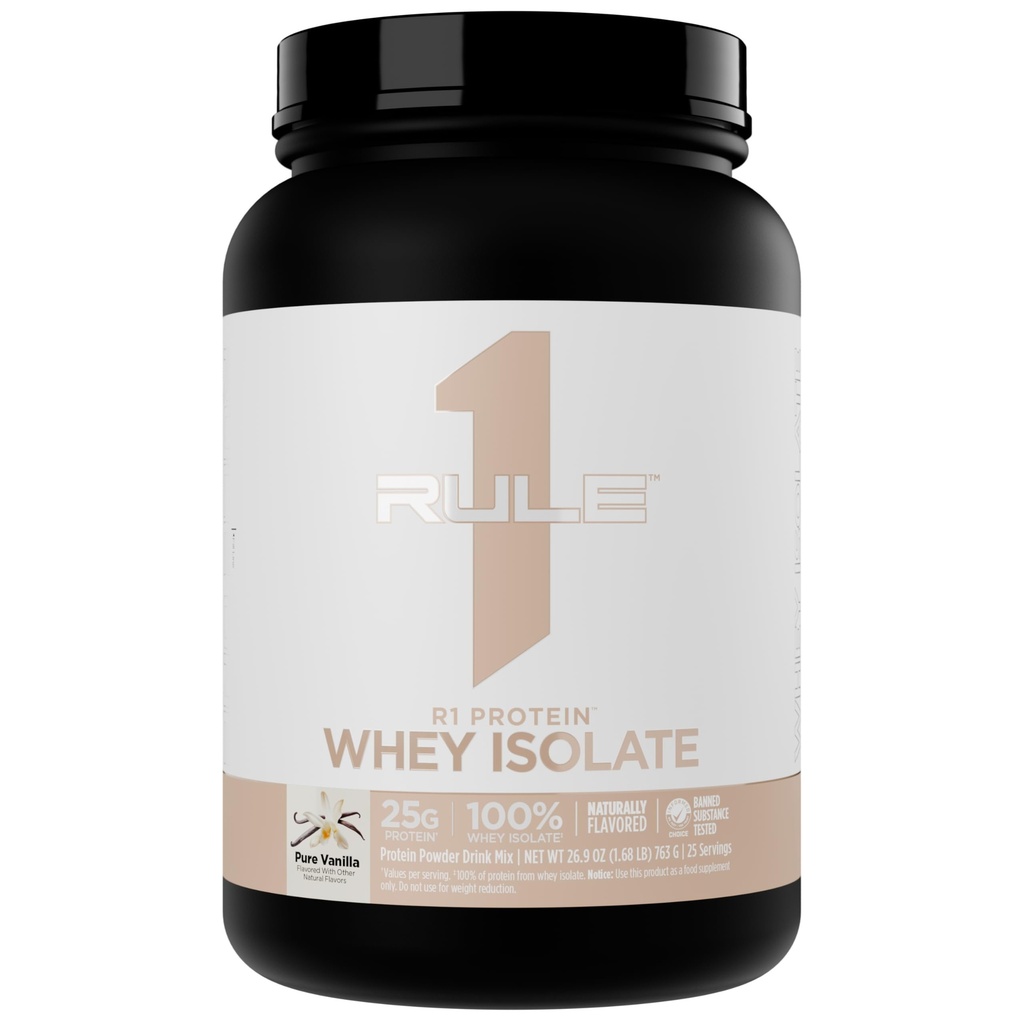 Aturan 1 Alami Flavored R1 Whey Isolat - Bersihkan Formula Protein dengan 25g & 6g BCAA Diisolasikan & Hydrolyzed Sumber Recovery (1.7 Pounds)