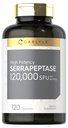 Carlyle Serrapeptase 120000 SPU 124; 120 Capsules 124; Menyediakan Sinus Kesehatan 124; Gluten Enzyme Suplemen Bebas