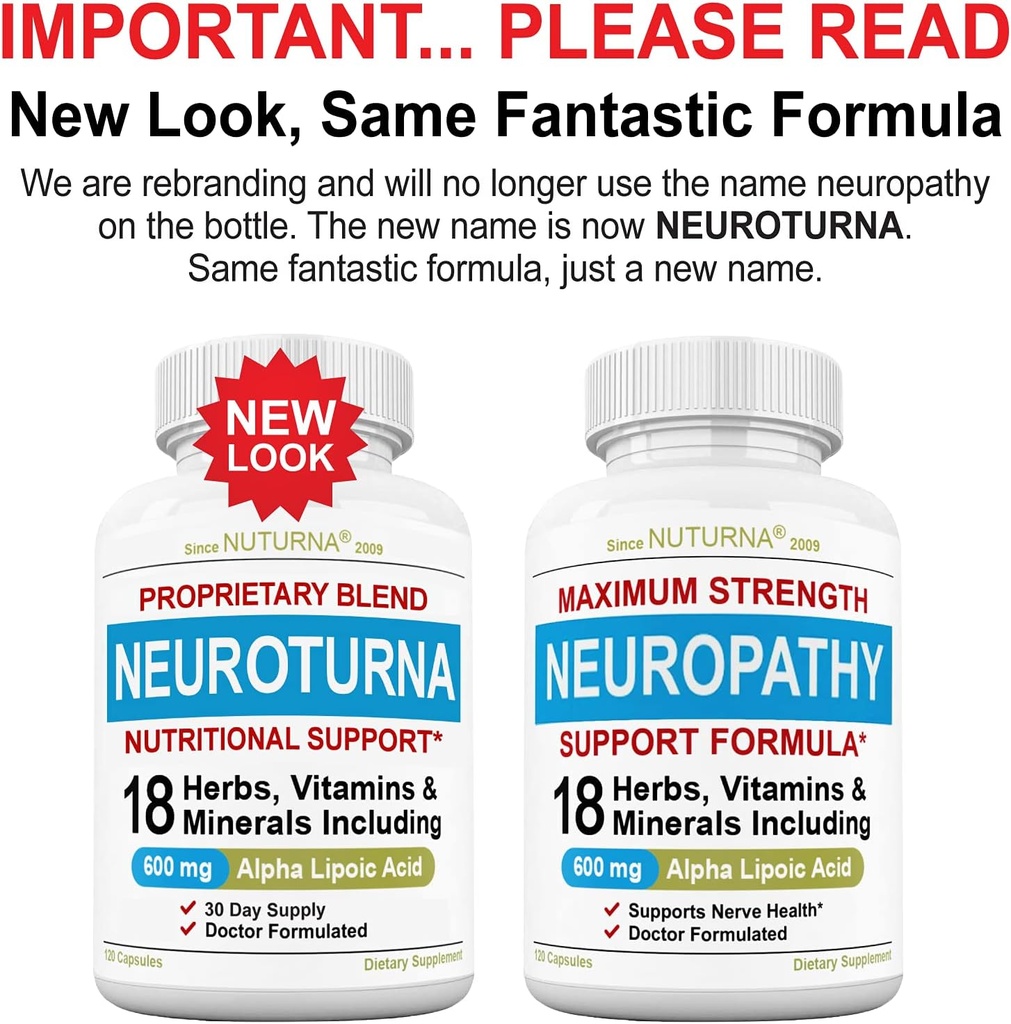 (3 Pack) Suplemen Dukungan Neuropathy dengan 600 mg Alpha Lipoic Acid - Benfotiamine, Periferal, Feet, Tangan Kaki Tangan Toe, Kekuatan Terbaik Perbaharui Alam Vitamin - 360 Caps, 90 Hari
