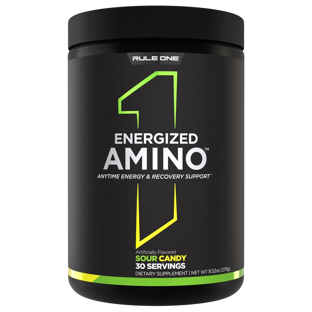 Aturan 1 Energi Amino - Kapanpun Energi dan Pemulihan Dukungan dengan BCAAs, Glutamine, Citruline, Beta Alanine, dan Caffeine dari Green Coffee & Tea Leaf Extracts (30 Pelayan, Sour Candy)