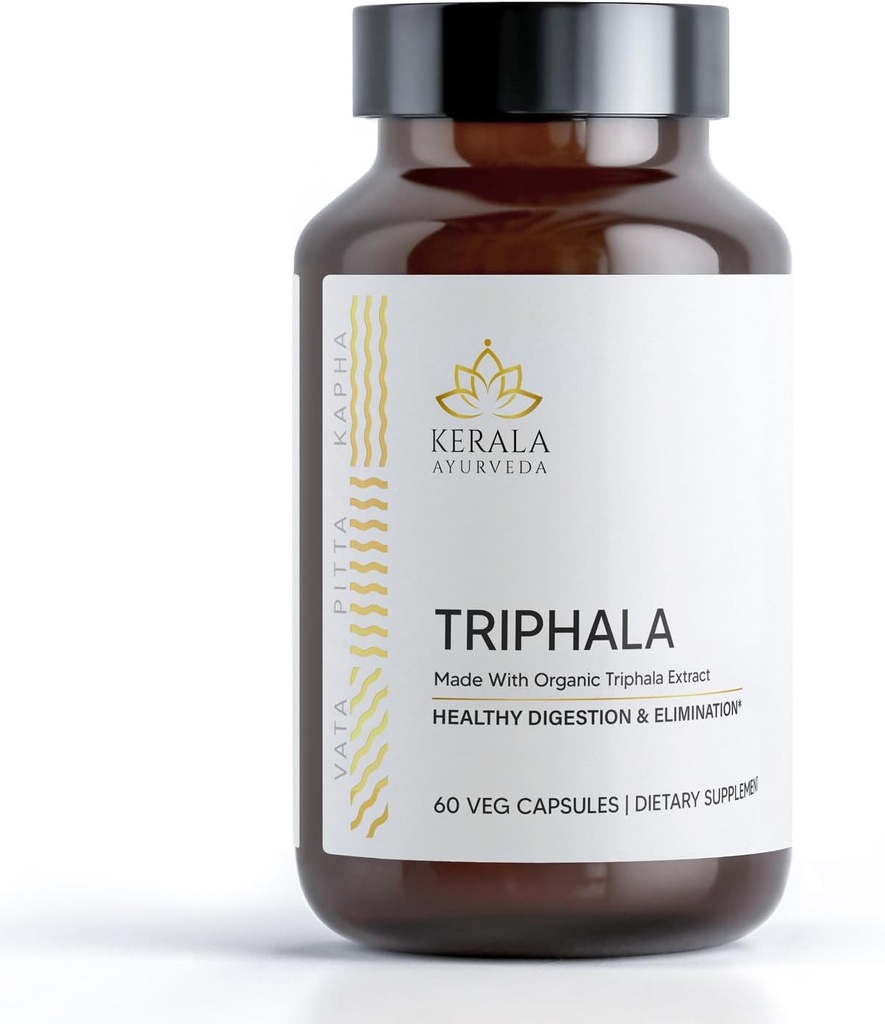 Kerala Ayurveda Triphala Capsules - 60 Count 124; Herbal Ditraffic dan Colon Dukung 124; Antioxidant Rich 124; Supports Total Body Wellness 124; Imune System Dukung Gibder124; Supports Cellular Reemenation