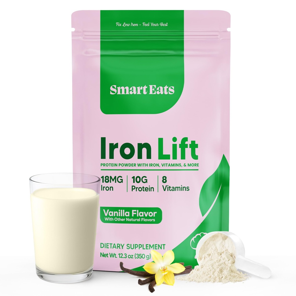 Smart Eats - Iron Powder 124; Sangat Absorbed 124; Avoids Side Effects 124; Complete Nutrition: Protein, Vitamin, Fiber, Antioksidants 124; Membuat Minuman Lezat & Shakes 124; Vegan 124; Vanila Flavor 124; 30 Scoops