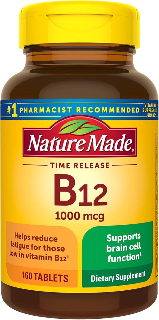 Nature Made Vitamin B-12 1000 mcg Timed Rilis Tablet 160 ea (Paket 3)
