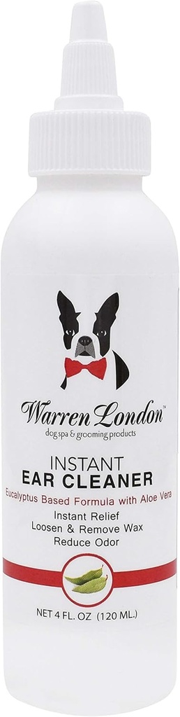 Warren London Instant Ear Cleaner- Dog Ear Drops w / Aloe to Prevent Irritation 124; Made USA 124; 12oz