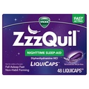 ZzzQuil, Nighttime Sleep Aid Liquics, 25 mg Diphenhydramine HCI, No.1 Sleep-Aid Brand, Non-Habit Forming, Fall Asleep Fast, 48 Count