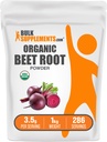 BulkSuplements.com Organic Beet Root Powder - Superfood Suplemen, Beet Root Suplemen - Vegan & Gluten Bebas, 3.5g per Serving, 1kg (Paket 5) (11 Ibs)