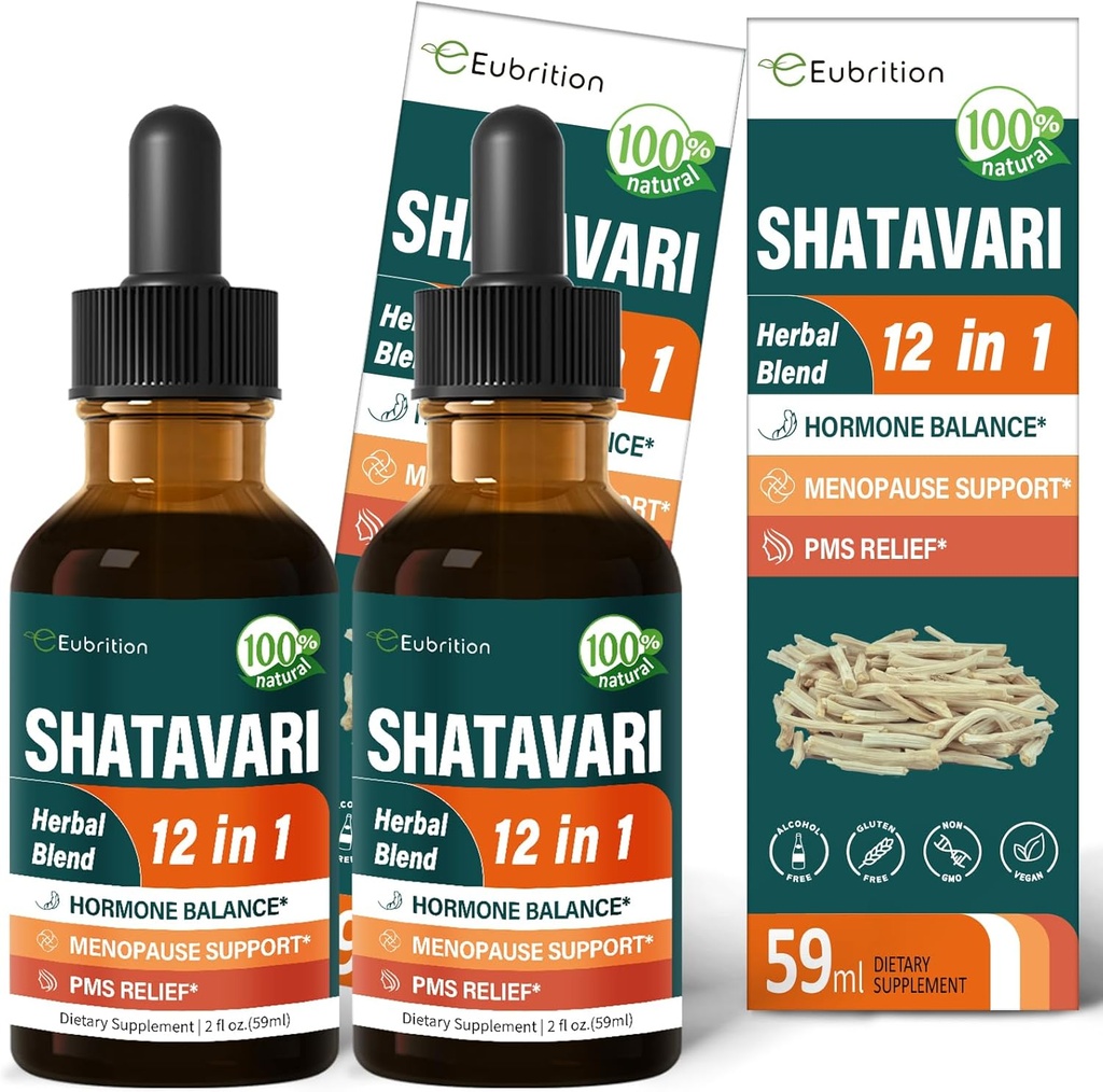 Shatavari Ekstraksi Hormone Harmony Drops for Women Estrogen Saldo, Red Clover, Dong Quai & Black Cohosh Supplemen Menopause, PMS Dukung W / Wild Yam, Vitex Berry. 4 oz