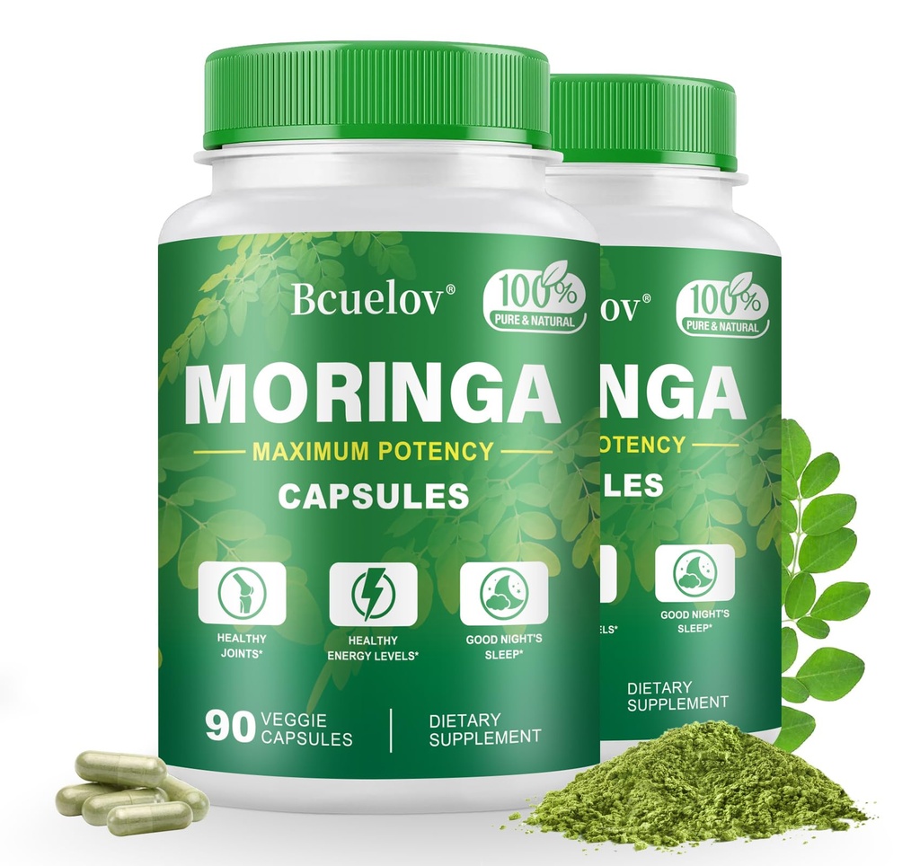 Moringa Capsules 2 Bottles 124; 800mg Pure Moringa Powsules Capsules