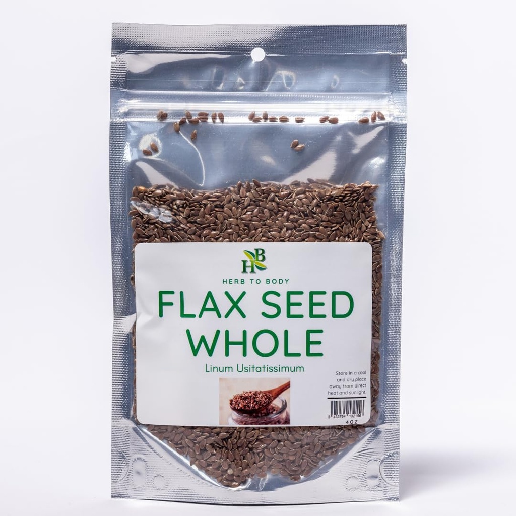Herb To Body Flax Seed Whole 124; Linum Usitatissimum 44; Wildmade 124; 4oz