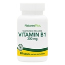 Natures Plus Vitamin B1 (Thiamin HCI), Diterima Rilis - 300 mg, 90 tablet Vegetarian - Gluten- Bebas - 90