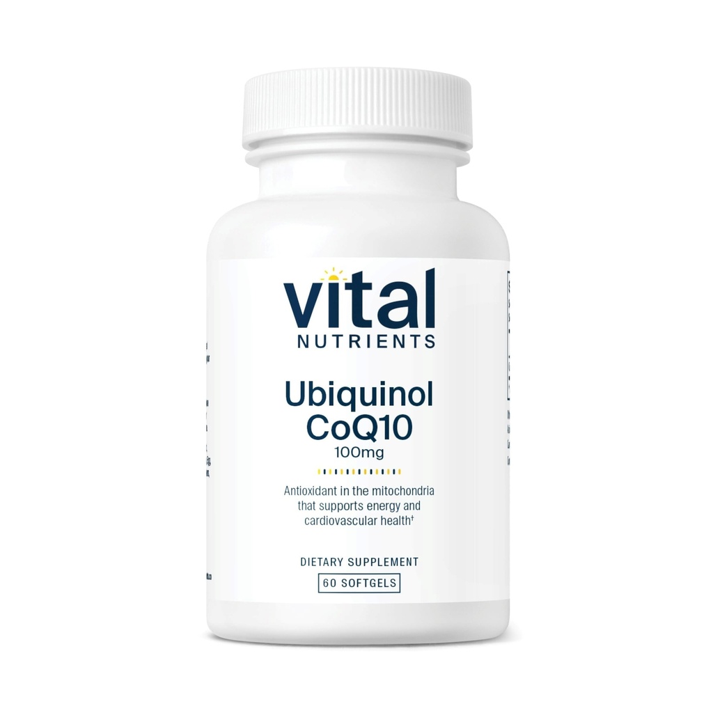 Visi Nutrients Ubiquinol CoQ10 100mg 124; Diaktifkan Formasi Koenzim Q10 124; Mampu Antioksidant untuk mendukung Kesehatan Kardiovaskular dan Otak * 124; Gluten dan Dairy Free 124; 60 Vegetarian Softgels
