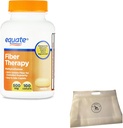 Equate Fiber Therapy Methylcelluose Fiber Caplets 500 mg 100 Count (Paket 1) Bundle with Reusable Food Pouch