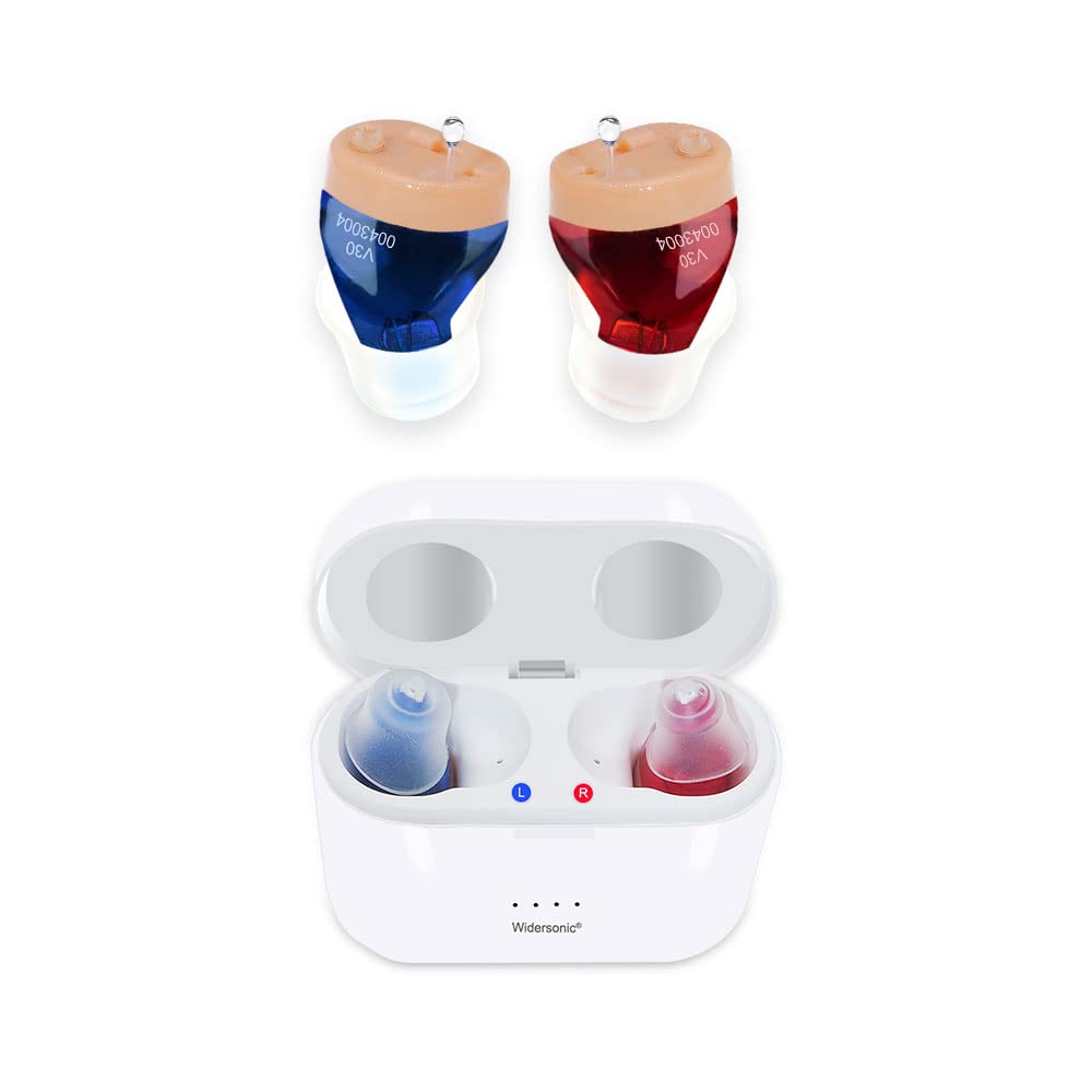Aids Penarikan Ulang Untuk Senir & Dewasa, Bantuan Pendengaran Tak Terlihat Dengan Penangkapan Noise, Dapat Ditembus Dengan Penyimpanan dan Mengisi Kobo Portabel Kasus, Dua Biru & Merah