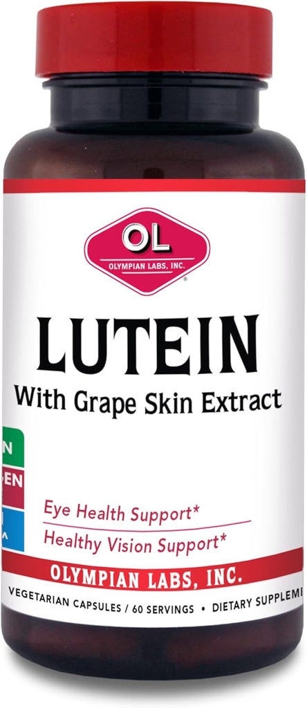 Lab Olympian Lutein 20 mg, 60 Capsules Formulated dengan FloraGLO dan Grape Skin Extract, Mendukung Heally Vision and Eye Fungsi