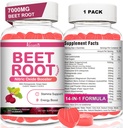 Bit Root Gummies - Nitric Oxide Beet Gummies for Circulation Dups, Nitric Oxide Production - with Grape Seed, Hawthorn Berry, Hibiscus, Organik, Non-GMO, 60 Gummies