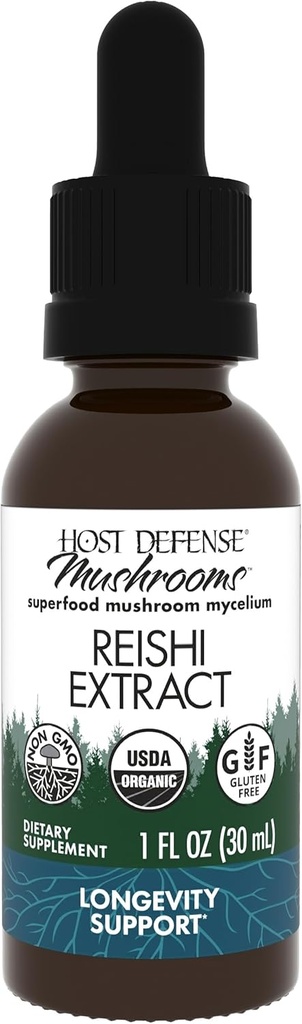 Defense Reishi Extract - Pendukung Kesehatan Hati & Imune - Suplemen Jamur untuk Mendukung Energi & Vitalitas - Reishi Supplemen Untuk Bantuan Atas WellSeing - 1 lf oz (30 Hamba) *