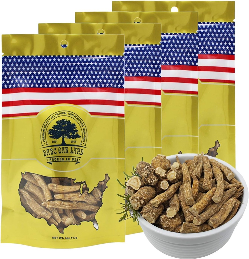 American Ginseng Slices from Wisconsin (Sliced Ginseng Root Wisconsin Grown! Kebanyakan orang menggunakannya untuk Membuat Ginseng Tea! Baik untuk Kesehatan! (American Ginseng Large Branch, 4 Packs of 1 Pound)