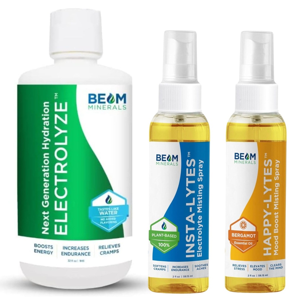 Beam Mintrolyte Imbalance Solution Electrolyze dan Instal- Lytes Natural Liquid Electrolites 2oz dan Happy Lytes Fulvic Electrolite Misting 2oz