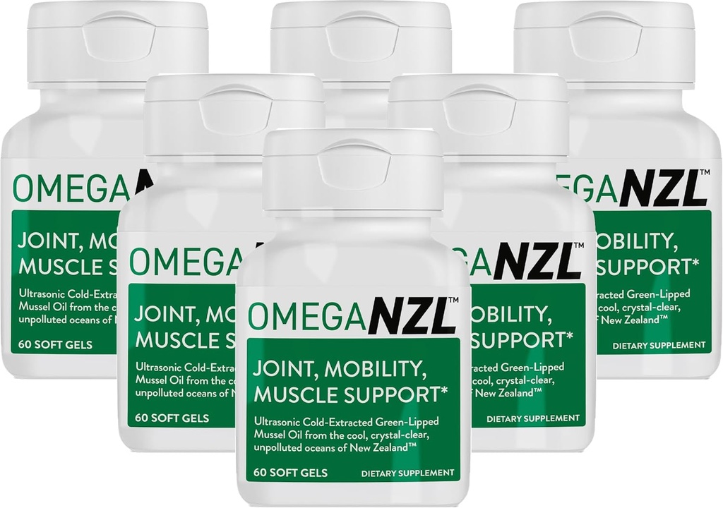 Omega-3 Asli Dukungan Gabungan Suplemen, Best Natural Muscle Relief, Green- Lipped Mussel Oil, 360 Softgels, No Fishy Aftertaste