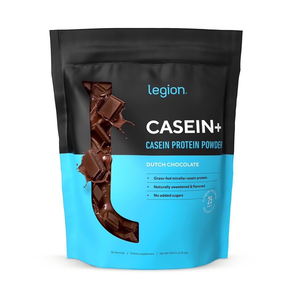 LEGION Casein Protein Powder (Dutch Chowder) - Slow- Rilis Mideath Casein Powder - Non-GMO, Gluten- Free & ally Sweeded Powder from Grass- Fed Cows (25 Pelayan)