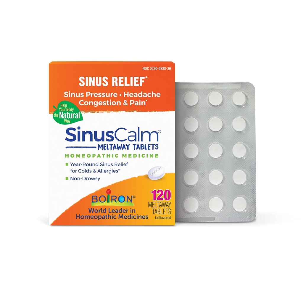 Boiron SinusCalle Tablet untuk Sinus Pain Relief, Hidung Runny, kemacetan, Tekanan Sinus, Sakit kepala - 120 Cacah
