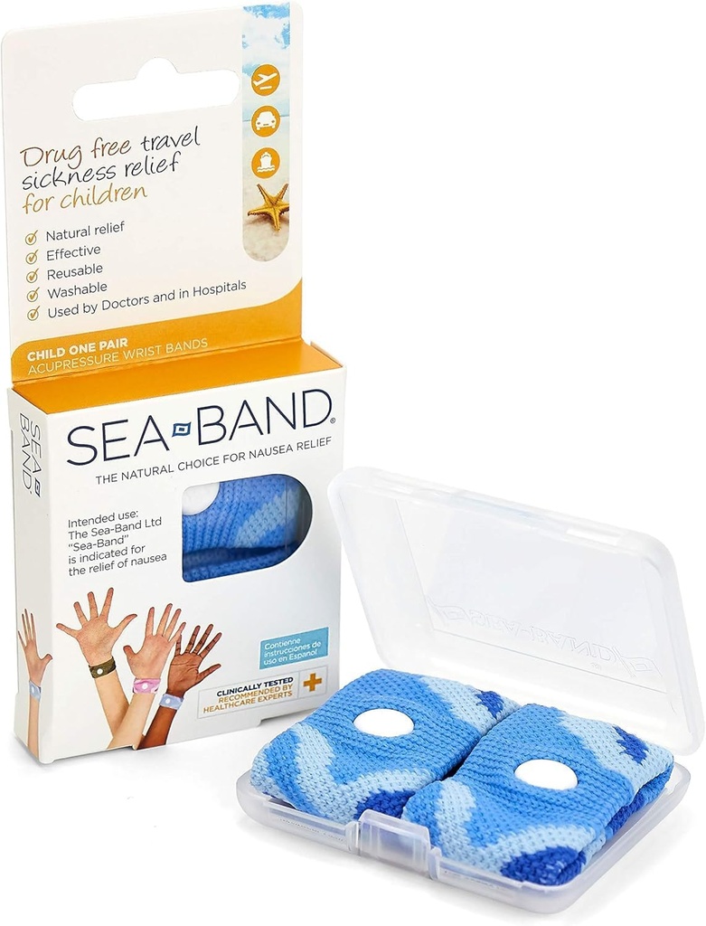 Sea-Band Adcupressure Wrist Bands, 1 Child Pair (Biru)