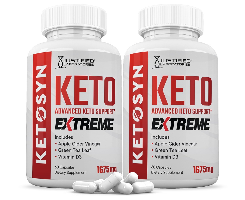 (2 Paket) Ketosyn Keto ACV Ekstrim Pil 1675 MG Keto Dukungan Alternatif Capsule ke Keto ACV Formulasikan dengan Apple Cider Vinegar Extra Virgin Zaitun Powder Green Tea Leaf 120 Capsules