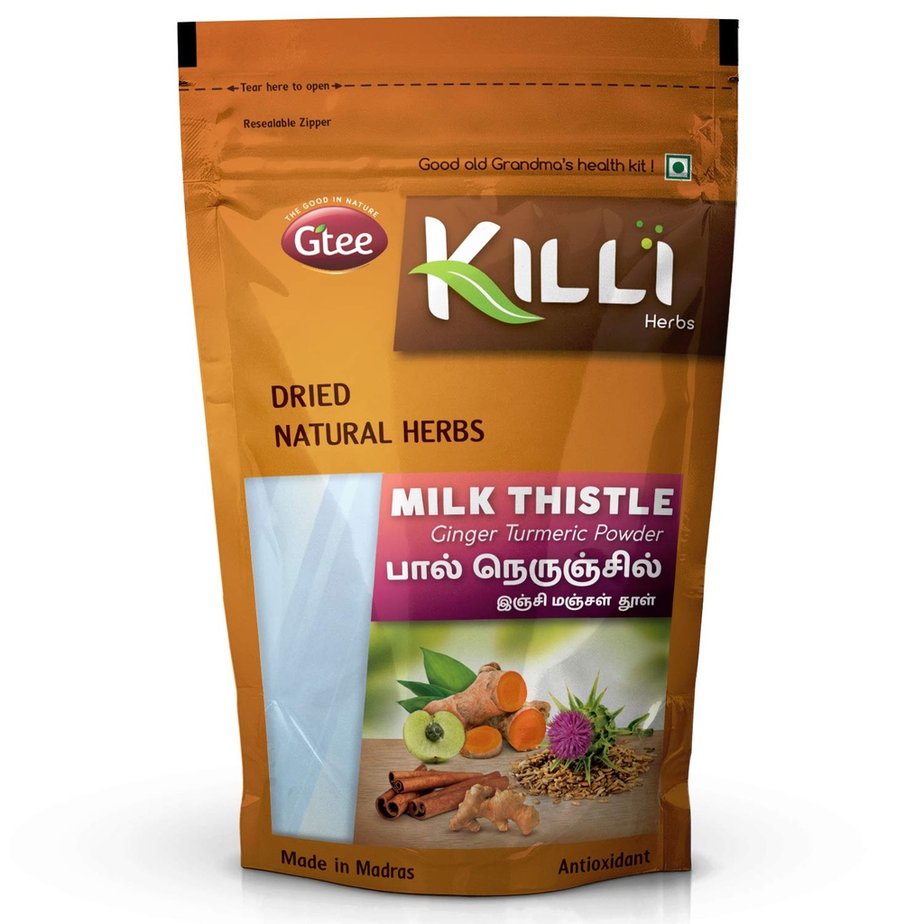 KILI Milk Thistle Ginger Turmeric Cinnamon Amla Powder, 100g