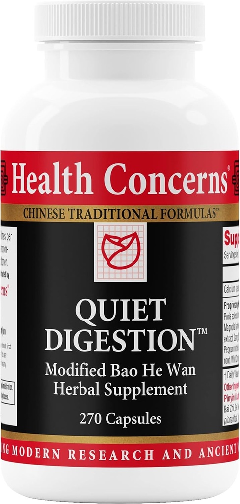 Kekhawatiran Kesehatan Terpendam Tenang - Dukungan Digetical untuk Upset Stomach, Gas, & Bloating - Herbal Cina Formula dengan Bao He Wan - Tambahan dengan Poria, Barley, & Mangilia Bark - 270 Kapsul