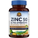 Vitalitown Cheriated Zinc 50 mg, Zinc Picolinate & Gluconate, 120 Vevgie Capsules, Well- Absorbed, Immune System, Heally Skin & Development, Vegan, Non-GMO
